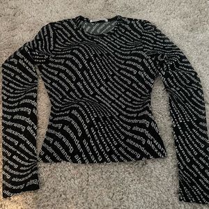 Alexander Wang Monochrome Logo-print Mesh Top